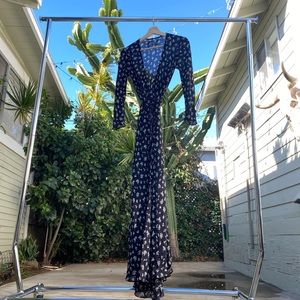 Reformation long wrap dress